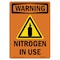 Signmission Safety Sign, OSHA WARNING, 5" Height, Nitrogen In Use, Portrait OS-WS-D-35-V-13346 - alternate 1